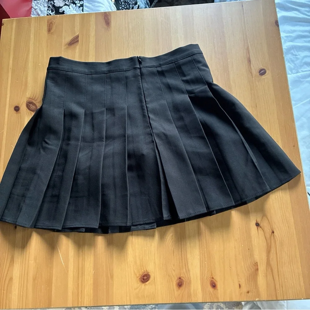 Schoolgirl Pleated Mini Skirt Black Skort Dark Academia Whimsigoth Grunge M* XXL